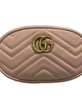 Gucci Waist Pouch GG Marmont Quilted Leather Belt Bag Pink